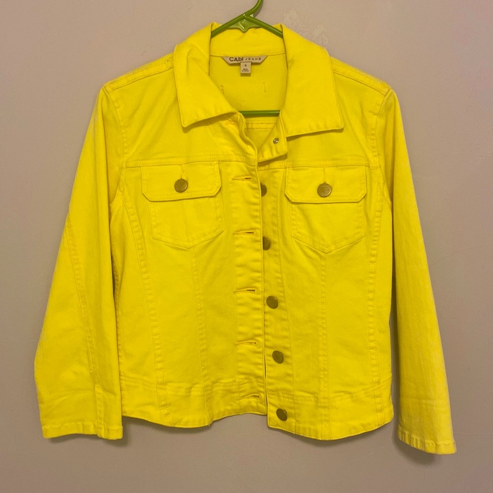 Cabi Denim Jacket, Women’s Size Small, Citron Yellow